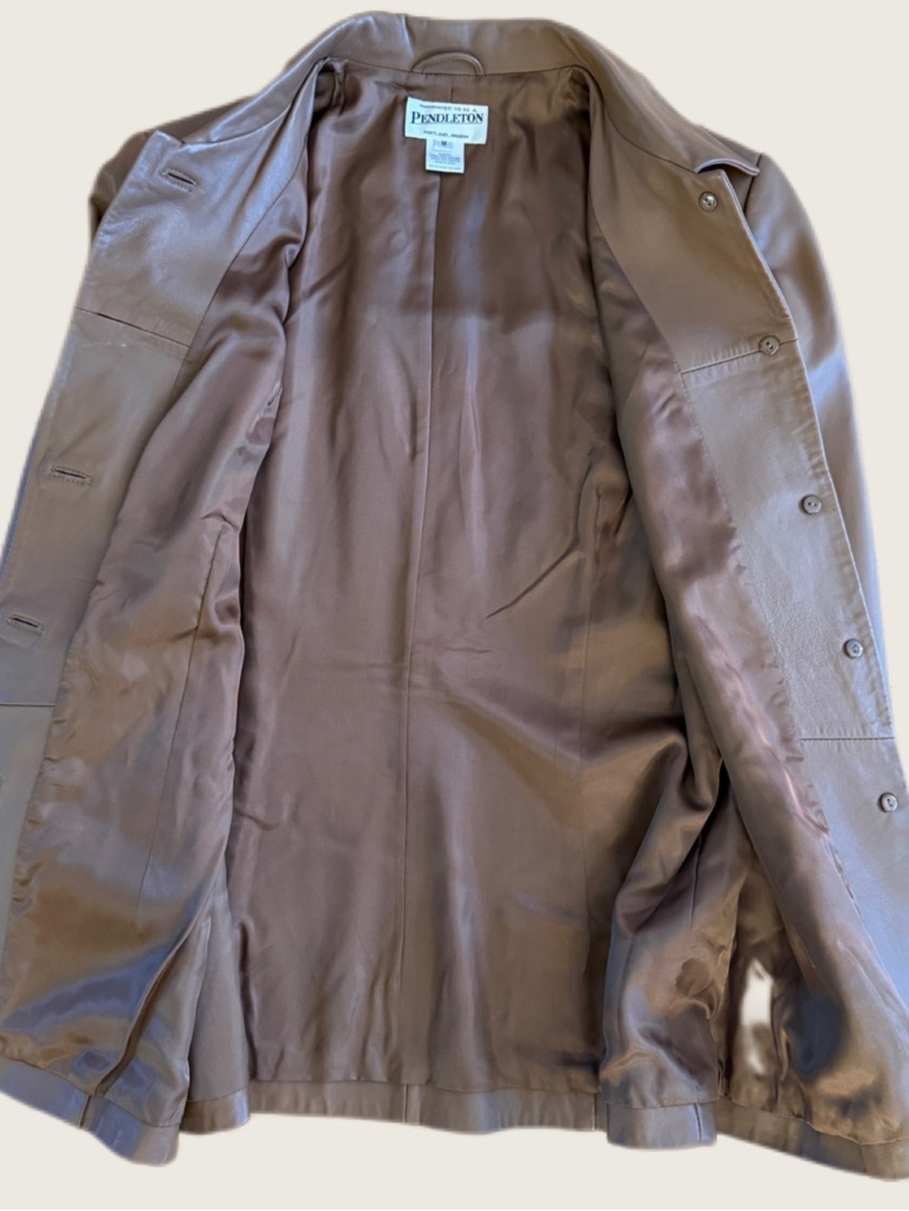 Pendleton Tan Leather Button-Front Jacket - Picture 5 of 6